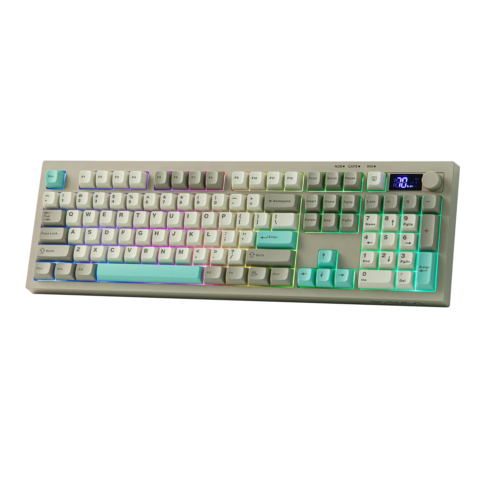 AULA S102 PRO Tri-model Silent Membrane Keyboard 2.4G Wireless TFT Display Volume Knob RGB Full Size ANSI US for PC Game Office